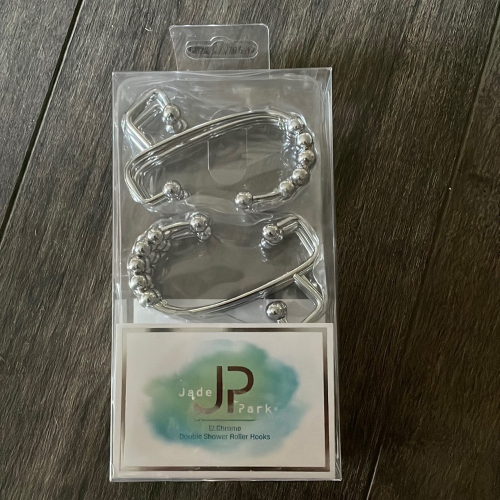 12 Chrome Double Shower Roller Hooks